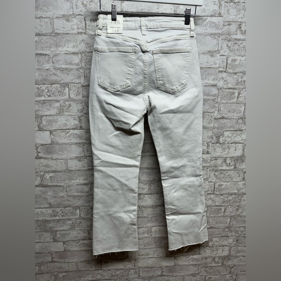 Zara Flared Mid-Rise Cropped TRF Jeans White‎ women’s 2 NWT - Picture 7 of 9